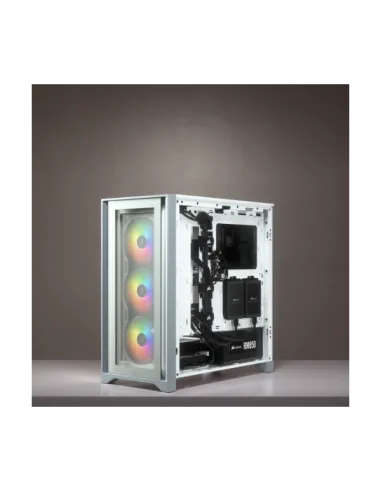 Corsair iCUE 4000X White e' un case ATX mid-tower dotato di pannello in vetro temperato