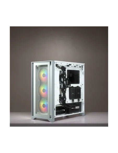 Corsair iCUE 4000X White e' un case ATX mid-tower dotato di pannello in vetro temperato