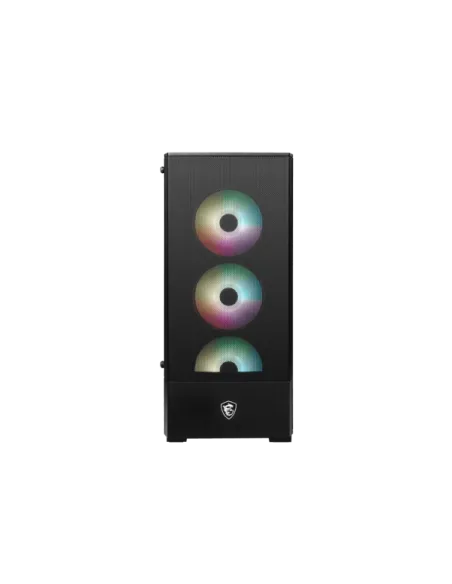 MSI MAG Forge 112R e' uno case mid-tower dotato di pannello in vetro temperato e ventole pre-installate ARGB.