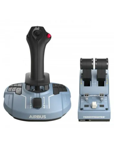 Thrustmaster TCA Officer Pack Airbus Edition e' un controller per simulatore di volo con joystick e quadrante manetta