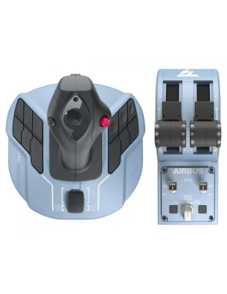 Thrustmaster TCA Officer Pack Airbus Edition e' un controller per simulatore di volo con joystick e quadrante manetta