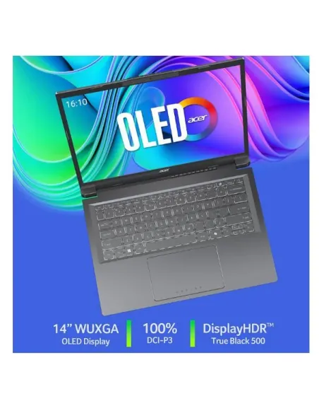 Il notebook Acer Aspire 14 AI offre prestazioni elevate con un design elegante, ideale per produttività e intrattenimento. Dota