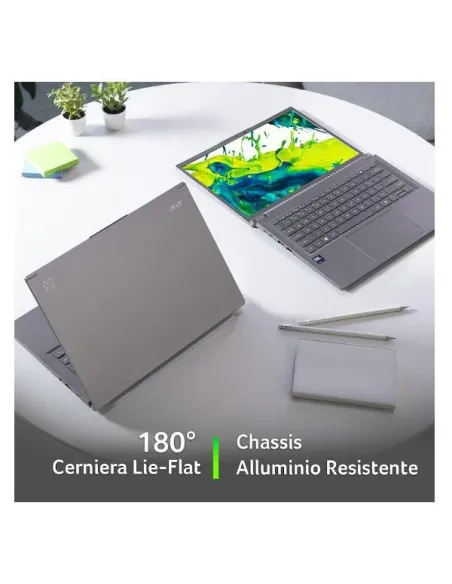 Il notebook Acer Aspire 14 AI offre prestazioni elevate con un design elegante, ideale per produttività e intrattenimento. Dota