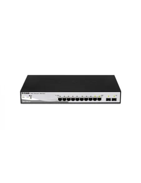 D-Link DGS-1210-10 e' uno switch di rete Gigabit con 8 porte GLAN e 2 porte SFP.