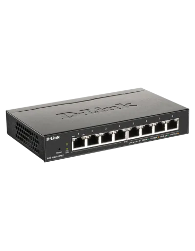 D-Link DGS-1100-08PV2E è uno Switch di rete Gigabit Ethernet con 8 porte.