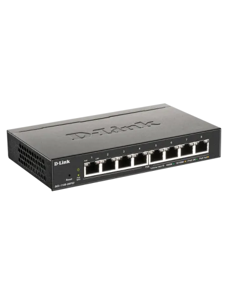 D-Link DGS-1100-08PV2E è uno Switch di rete Gigabit Ethernet con 8 porte.