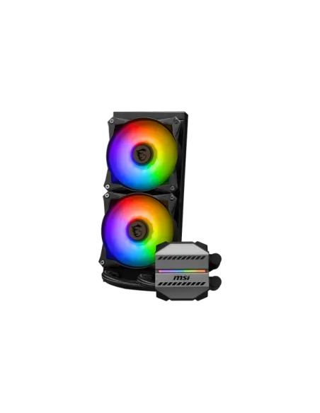 MSI MAG CoreLiquid M240 è un dissipatore a liquido ARGB che mantiene la CPU fresca grazie al radiatore da 240mm e due ventole d