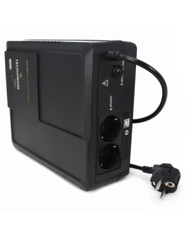 Tecnoware UPS Era Plus Active 1600 offre protezione affidabile per PC e dispositivi PFC Attivo. Include 2 uscite AC protette da