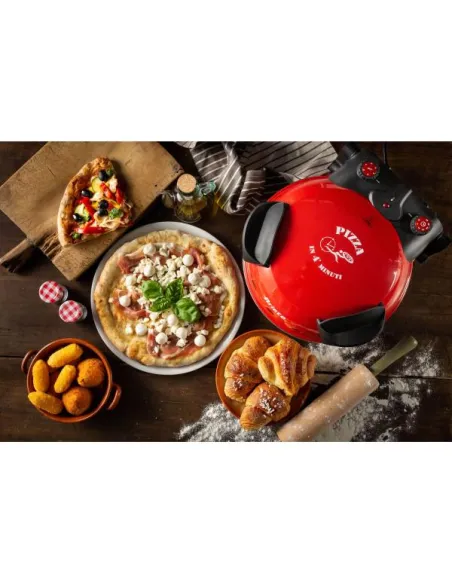 Ariete 909 cuoce la pizza in soli 4 minuti grazie alla pietra refrattaria. Ottima per pizza fresca e surgelata, raggiunge i 400