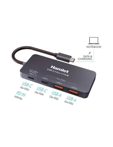 HUB 4 PORTE USB-A + USB-C + PD100W