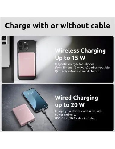 POWER BANK MAG SAFE 10000 ROSA