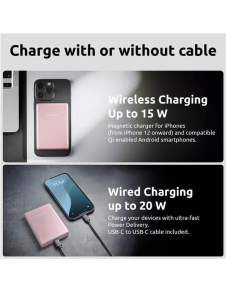 POWER BANK MAG SAFE 10000 ROSA