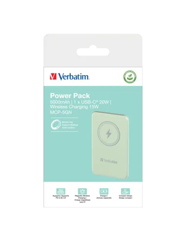 POWER BANK 5000MAH MAG SAFE GREEN