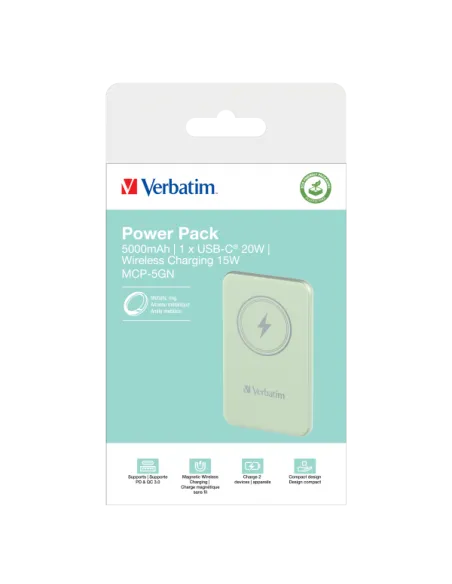 POWER BANK 5000MAH MAG SAFE GREEN
