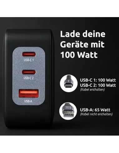 POWER ADAPTER 3 USB-C+1 USB A 100W