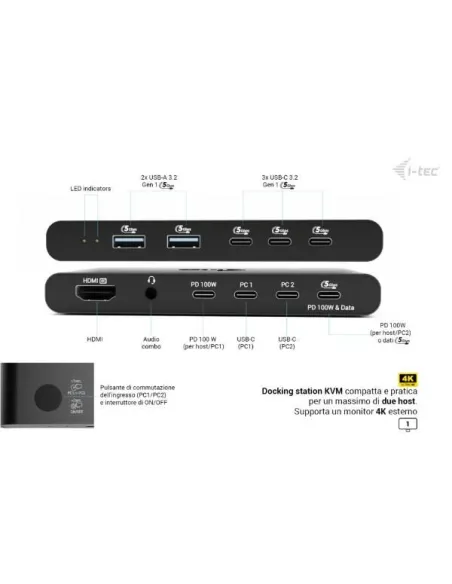 KVM DOCKING HDMI 2 HOSTS PD 100W