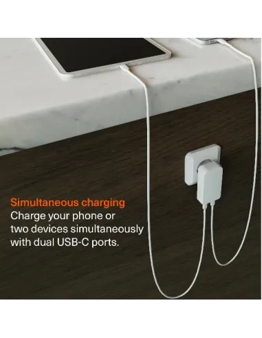 CHARGEPLUS DUAL USB-C SLIM WALL 45W