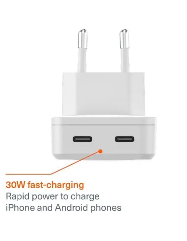 CHARGEPLUS DUAL USB-C SLIM WALL 65W