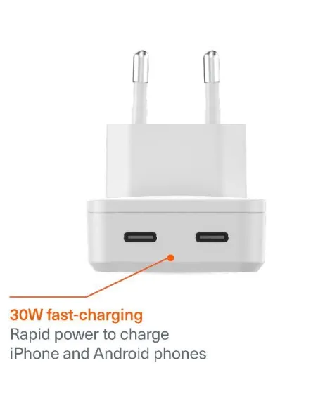 CHARGEPLUS DUAL USB-C SLIM WALL 65W