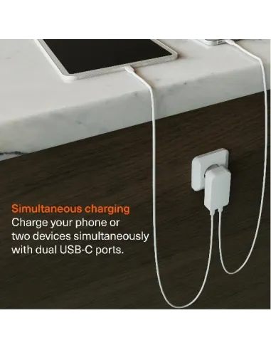 CHARGEPLUS DUAL USB-C SLIM WALL 65W