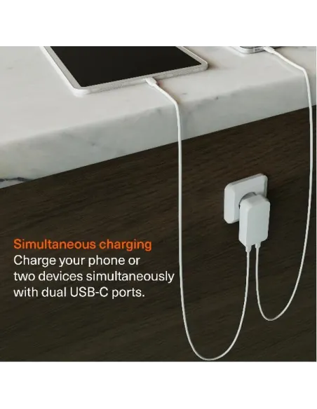 CHARGEPLUS DUAL USB-C SLIM WALL 65W