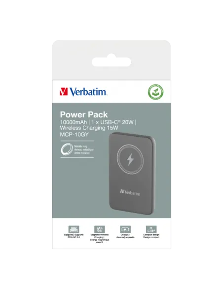 POWER BANK 10000MAH MAG SAFE GREY