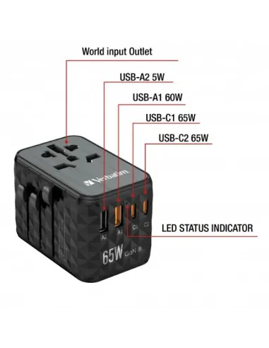 UNIVERSAL TRAVEL ADAPT.GAN III 65W