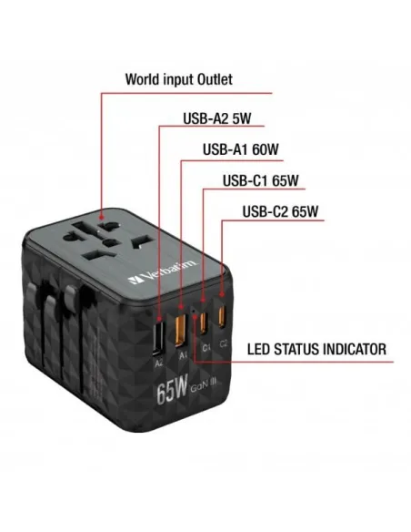 UNIVERSAL TRAVEL ADAPT.GAN III 65W