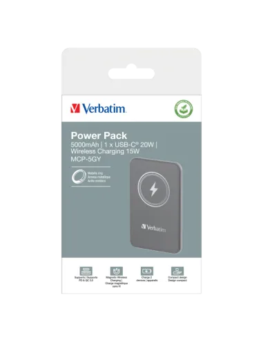 OWER BANK 5000MAH MAG SAFE GREY