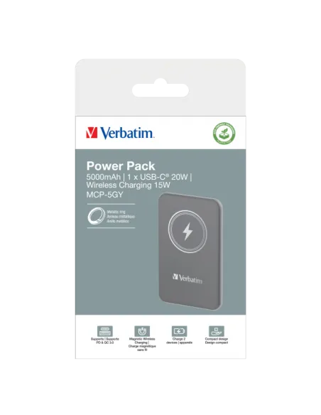 OWER BANK 5000MAH MAG SAFE GREY