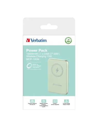 POWER BANK 10000MAH MAG SAFE GREEN