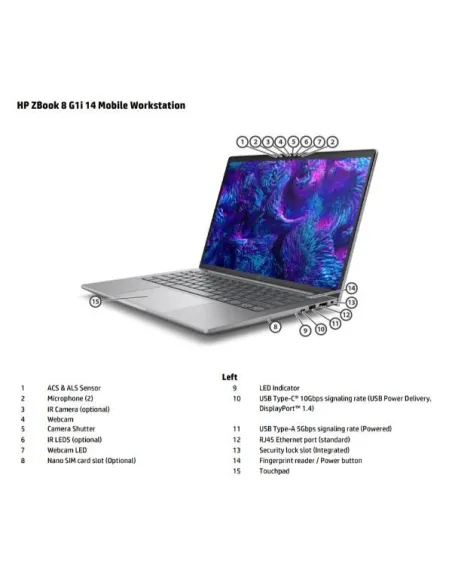 HP ZB8G1I14 U7 255H 14 32GB/1TB