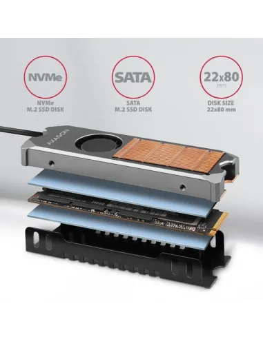 AXAGON CLR-M2FAN Kühler für M.2 2280 SSD