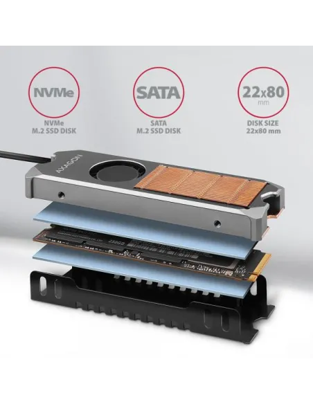 AXAGON CLR-M2FAN Kühler für M.2 2280 SSD