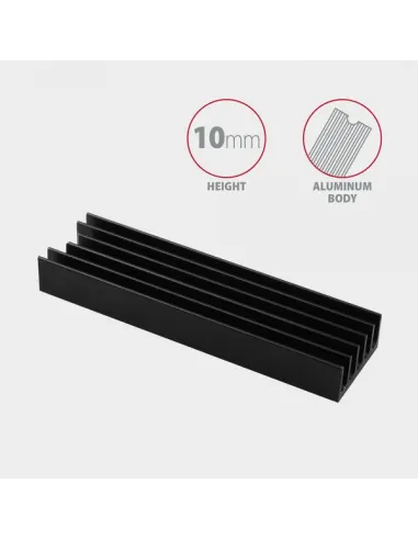 AXAGON CLR-M2L10 passiver M.2-SSD-Kühlkörper - 2280, 10 mm Höhe, Aluminium, schwarz