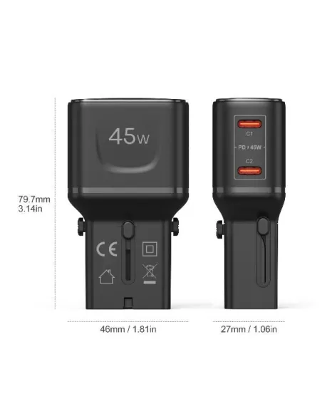 MULTIPLUG 2 USB-C 45W SLIM