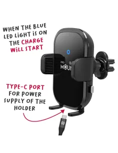WIRELESS CAR HOLDER 15 WATT BLACK