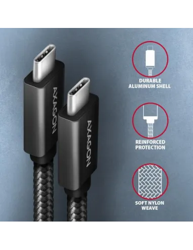 AXAGON BUCM32-CM20AB Kabel USB-C 3.2 Gen 2 auf USB-C 3.2 Gen 2, schwarz - 2m