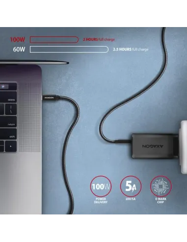 AXAGON BUCM32-CM20AB Kabel USB-C 3.2 Gen 2 auf USB-C 3.2 Gen 2, schwarz - 2m
