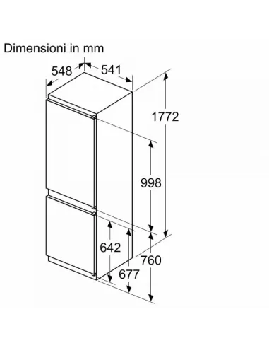 Bosch Serie 2 KIV865SE0 Frigorifero Combinato da incasso 177,2 x 54,1