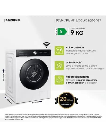 LAVATRICE 9 KG 1400G CL.A -20