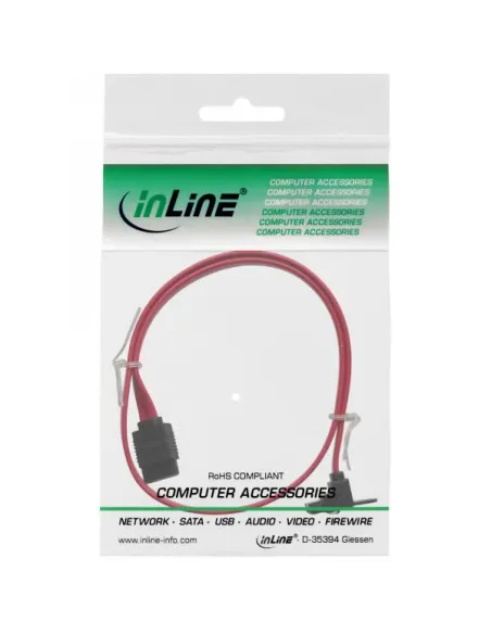 InLine SATA III (6Gb/s) Kabel gewinkelt, rot - 0,3m