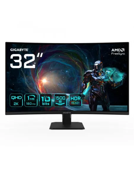 GIGABYTE GS32QCA 31,5" Monitor Gaming Curvo QHD - 2560 x 1440, 180Hz,