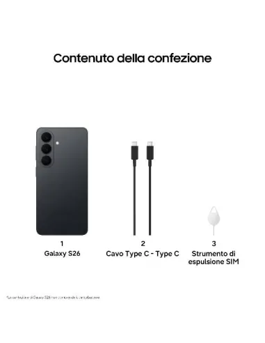 Samsung SM-S942 S26 12+512GB 6.3" 5G Black ITA