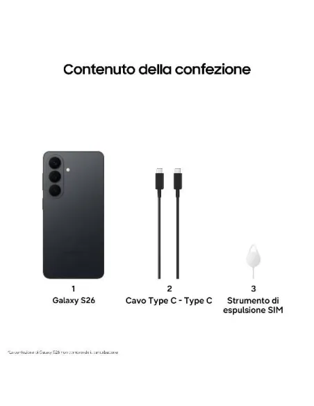 Samsung SM-S942 S26 12+512GB 6.3" 5G Black ITA