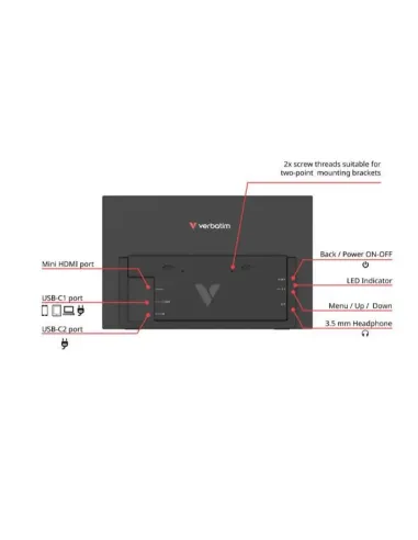 Verbatim Portable 15.6" FHD Touch Monitor LIGHT Monitor portatile