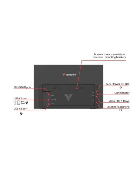 Verbatim Portable 15.6" FHD Touch Monitor LIGHT Monitor portatile