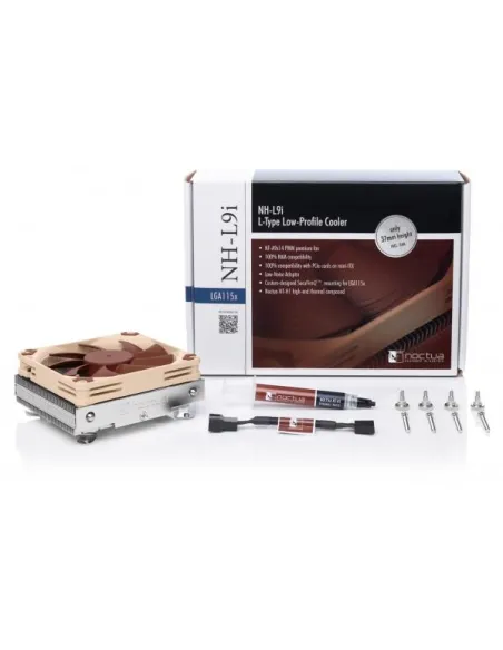 Noctua NH-L9i Processore Refrigeratore 9,2 cm Beige, Marrone, Argento