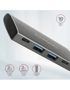 Axagon HMC-4G2 hub di interfaccia USB 3.2 Gen 2 (3.1 Gen 2) Type-C 2