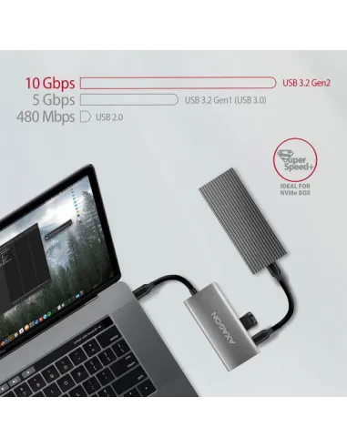 Axagon HMC-4G2 hub di interfaccia USB 3.2 Gen 2 (3.1 Gen 2) Type-C